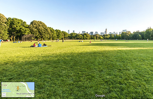 View of Central Park from Google Maps
