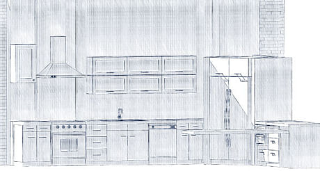 working on the kitchen design as part of a complete loft renovation.