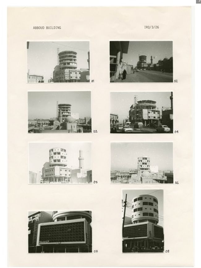 Rifat Chadirji, IRQ/331/026- E. Abboud Building, Baghdad, 1955. Photographic paste-ups, 8.27” × 11.69”. Courtesy of the Arab Image Foundation
