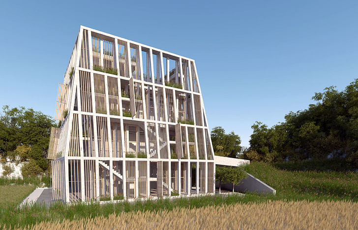 The orphanage has a double concrete frame, and is meant to withstand seismic acitivity. Image courtesy of MOS Architects