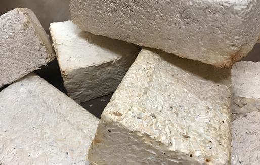 Mycelium bricks as part of the myco-architecture project research. Image credit: NASA