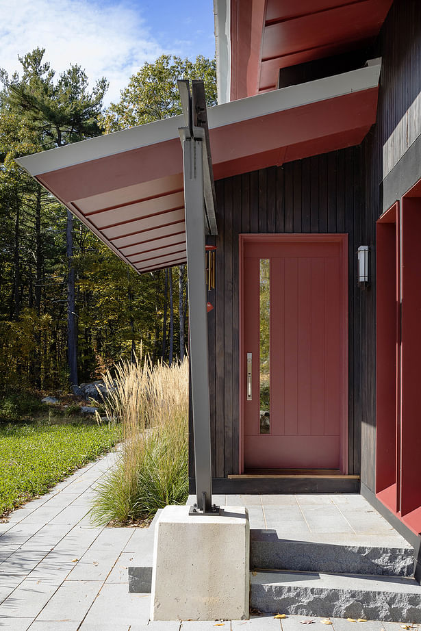 Front door and entrance canopy