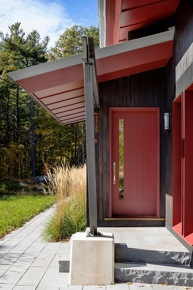 Front door and entrance canopy