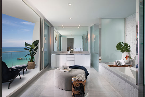 Master Bathroom - Residential Interior Design in Sunny Isles Beach, Florida