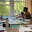 Students in PSU's Arch High program and guest instructor Jackie Santa Lucia discuss their architecture projects in Shattuck Hall studio