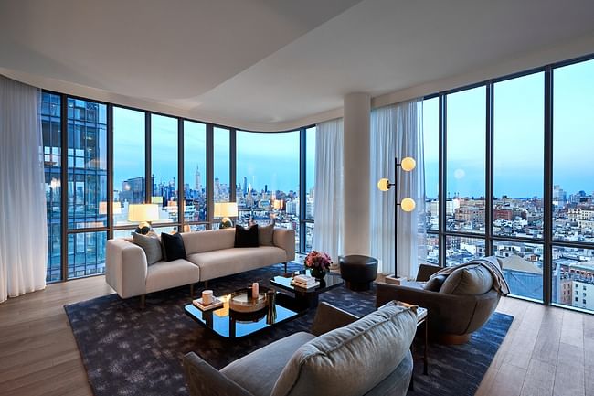 Model apartment suite designed + furnished by March & White. Photo: Chris Coe, Optimist Consulting.