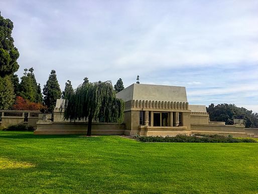 HollyHock House. <a href ="https://commons.wikimedia.org/wiki/File:Hollyhock_House_by_Frank_Lloyd_Wright.jpg">Wikimedia Commons</a>