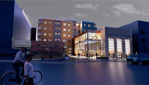 The forthcoming Columbia Crossing development in Dorchester by Moody Nolan and Stull & Lee. Rendering courtesy of Preservation of Affordable Housing.