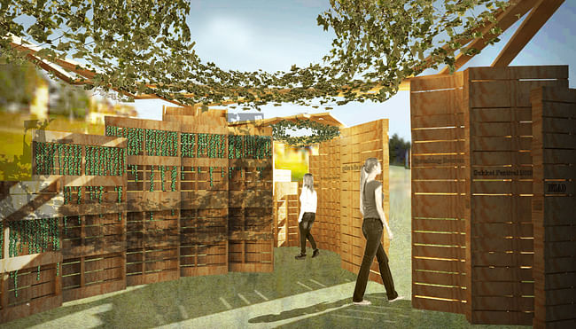 A team of NSAD students won first place for their design of a sukkah for the Leichtag Foundation’s Sukkah Design Expo 2013. Rendering: NSAD student team