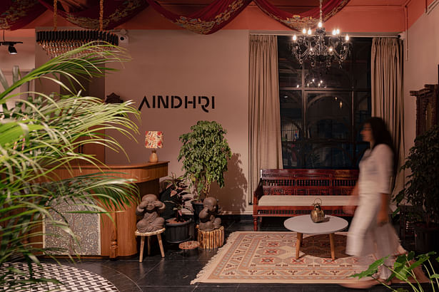 Aindhri: Reception and Waiting Area Designed By: StudioX Photograph Courtesy: Vivek Edara