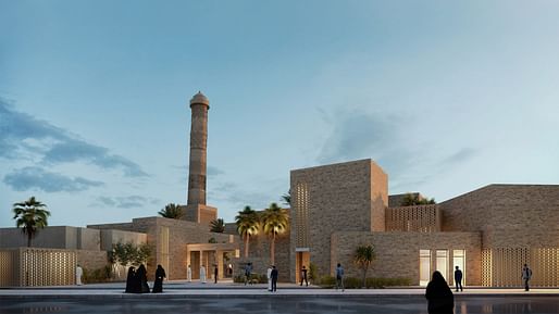 A rendering of the proposed Al-Nouri Mosque complex in Mosul, Iraq. Rendering by Salah El Din Samir Hareedy and team