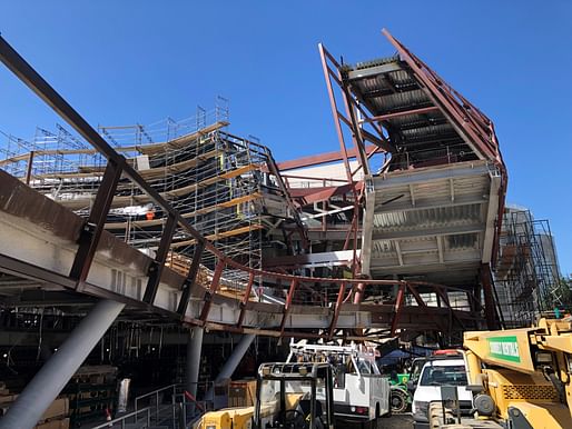 Construction progress in October at the Morphosis-designed Orange County Museum of Art. Throughout October, institutional projects at planning stage rose 3%.
