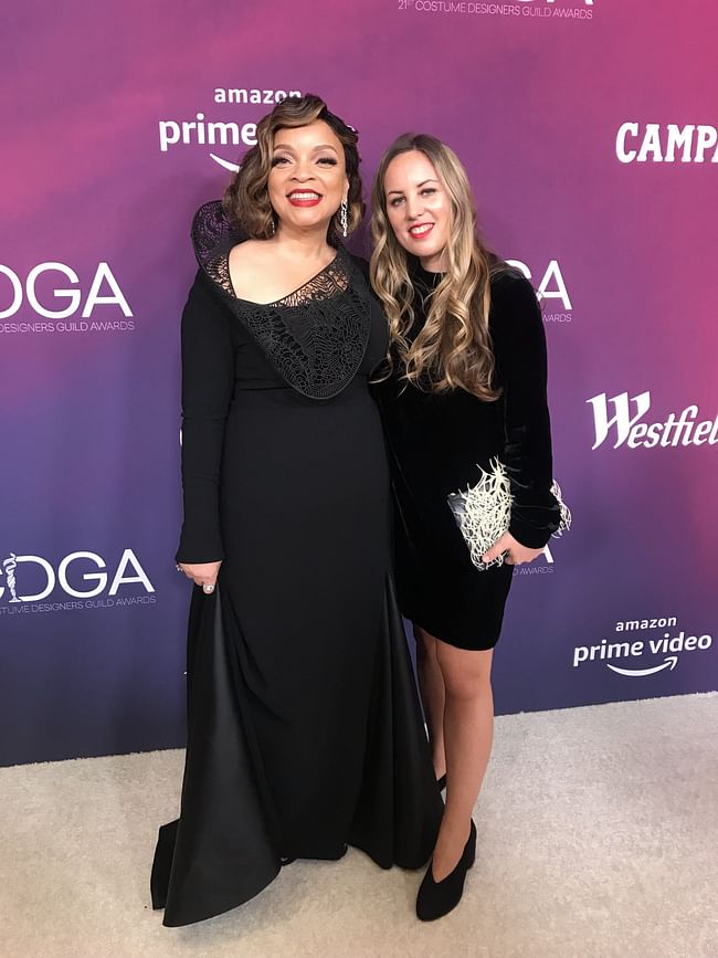 Costume Designers Guild Awards 2019; Julia Koerner with Ruth Carter. Red Carpet Image by Annabelle Azadé
