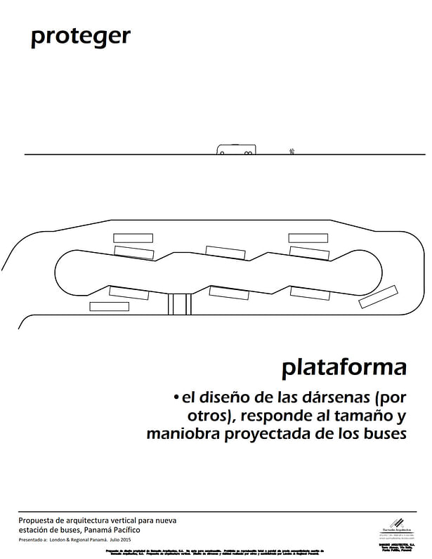 Protect. Platform: The platform designed by others responds to the size of buses and their projected operation. 