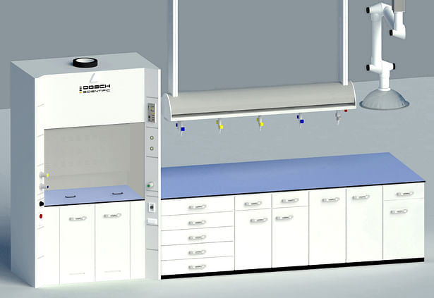 Fume Hood + Island Bench