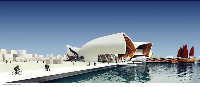 Future Project of the Year, Future projects competition winner, and Future projects culture winner: National Maritime Museum of China by Cox Rayner Architects. Image courtesy of WAF. 