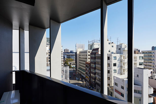 The individual flats feel more open and connected with the outside world through the thin concrete panels