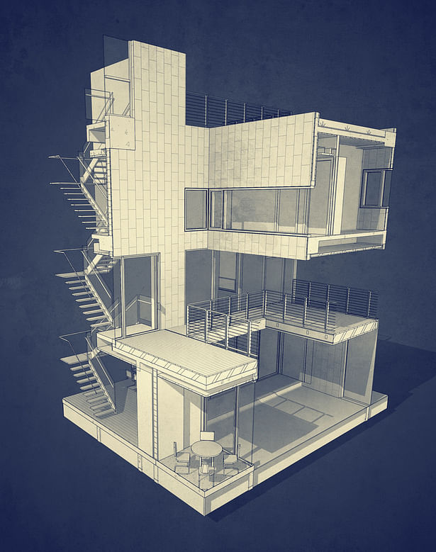 BIM model perspective section