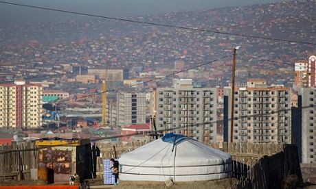 Ulaanbaatar is growing rapidly, and there are plans to build high-rise homes for those living in the ger districts. But many residents don’t want to leave their traditional homes. (The Guardian)