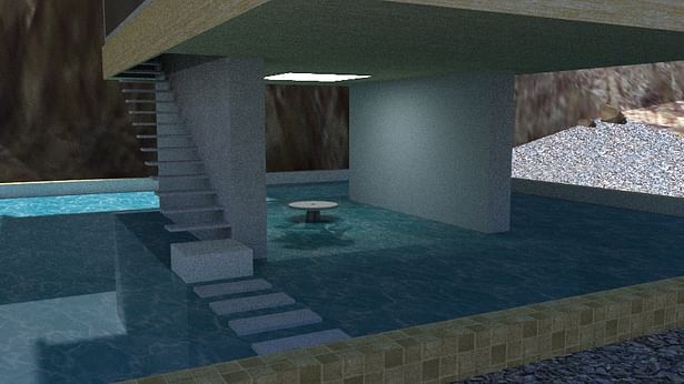 SketchUp Rendering_swimming pool under the house