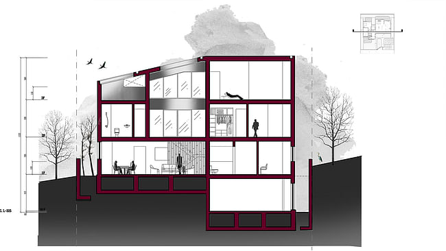 Section A. Image courtesy of Yuan Architects.