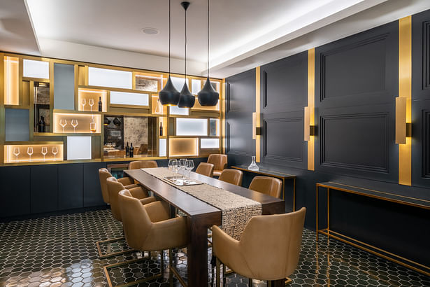 The private dining room at Perla on Broadway. (credit: Hunter Kerhart)