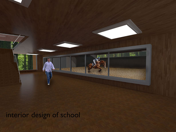 Interior design of school which has a practical class and theorical classes