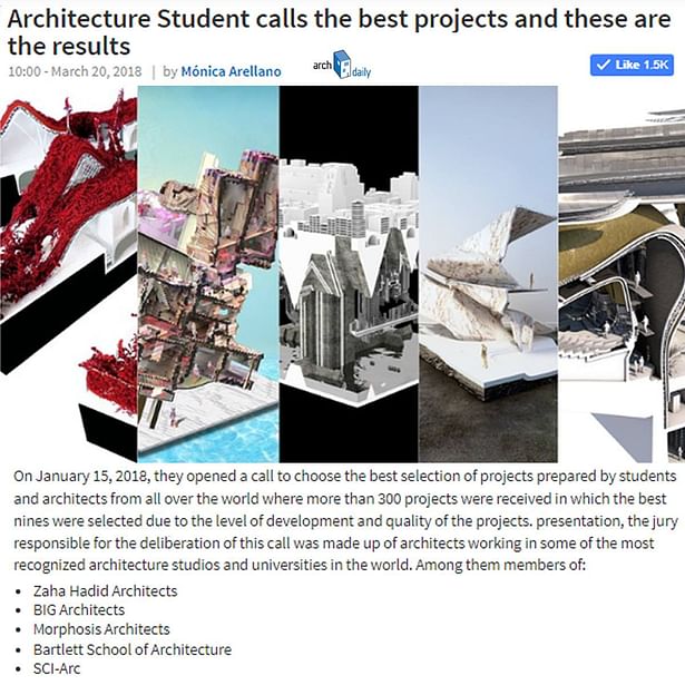 Architecture Student Award 2018