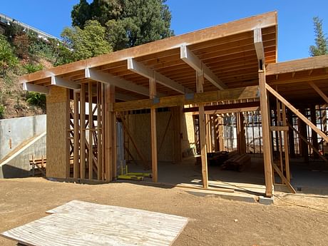 Framing is moving along at our Hollywood Hills Project