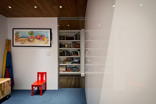 A Playroom is Located Below the Loft