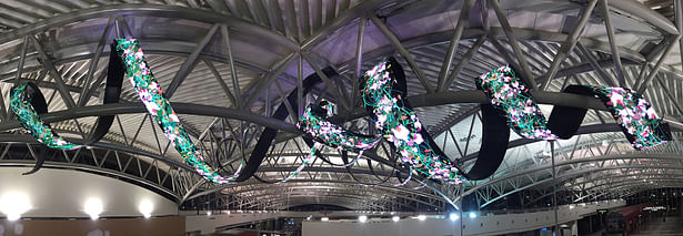 ©Daniel Canogar Tendril. Permanent Public Art by Daniel Canogar at Tampa Intl. Airport in Florida, Main Terminal