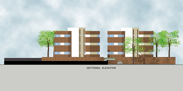 Social Housing - Trench Town, Jamaica (Sectional Elevation)