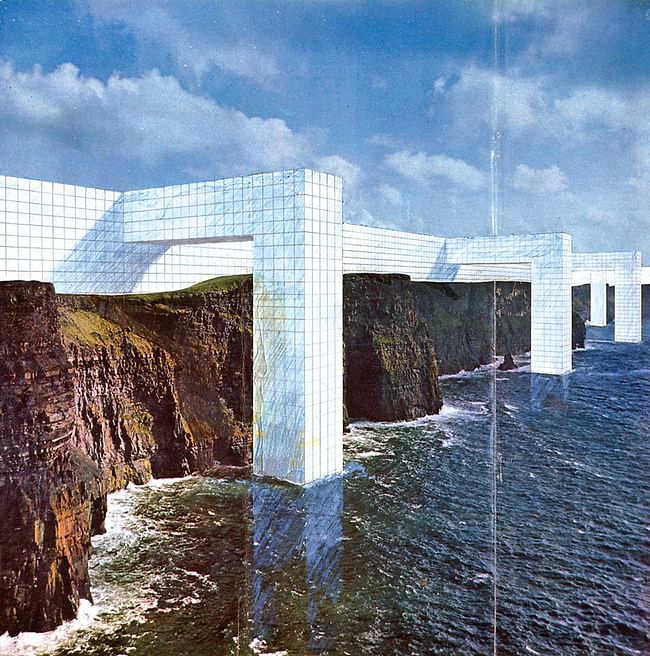 Superstudio, “The Continuous Monument (On the Rocky Coast),” 1969 | Photo from Archive Cristiano Toraldo di Francia