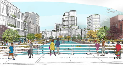 A rendering of the Gowanus Canal after the proposed rezoning. Image: New York City Planning