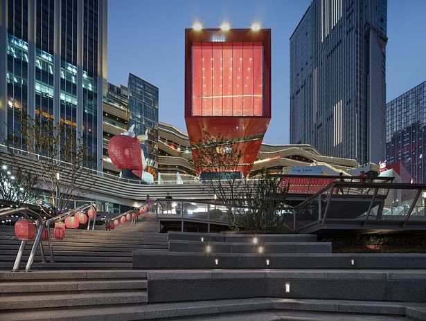 Cantilevered TUBE and landscape terraces