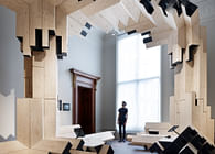 Gilles Retsin Architecture combines timber construction with Augmented Reality and Automation at the Royal Academy. 