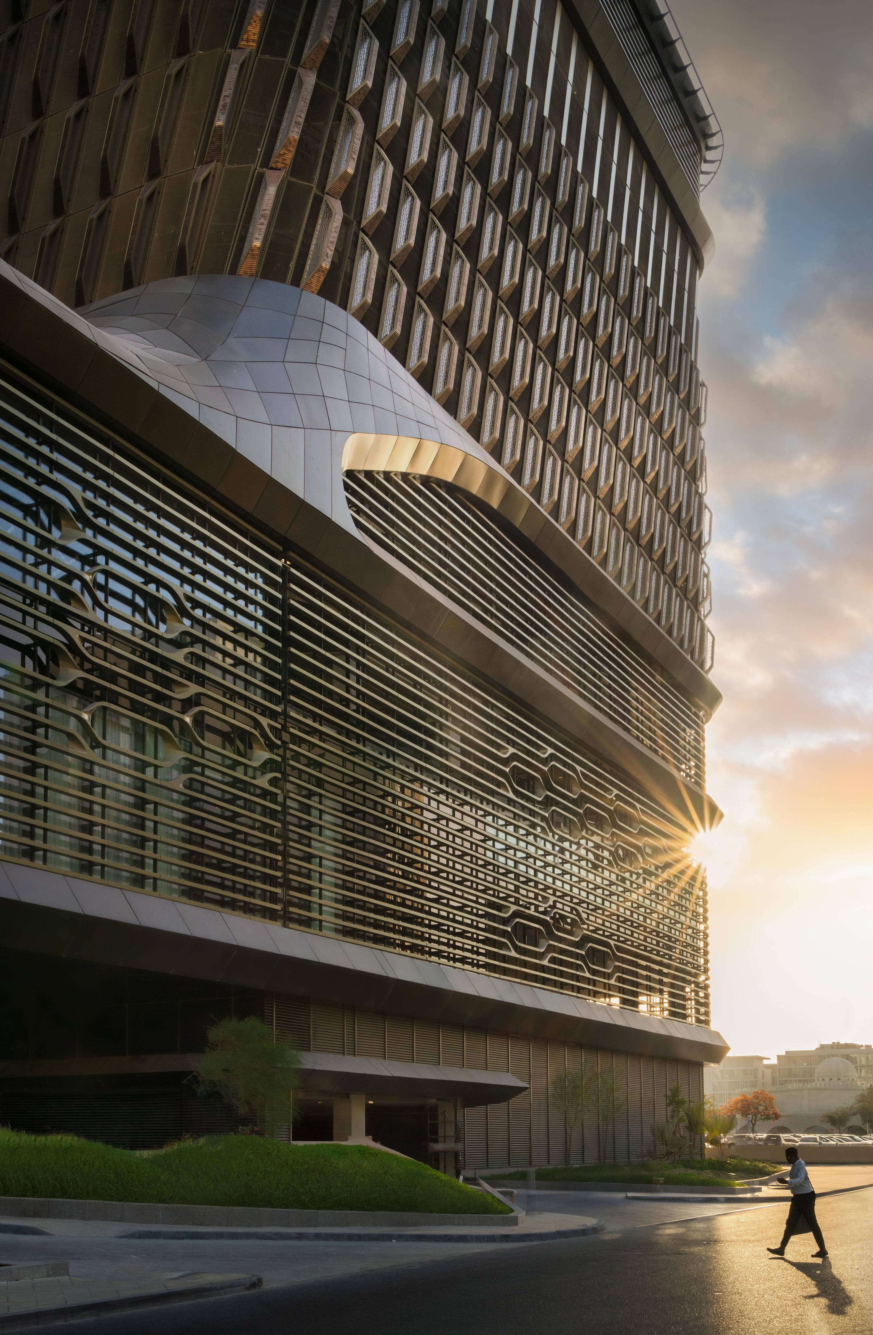 UNS completes Dubai skyscraper behind parametric terracotta facade