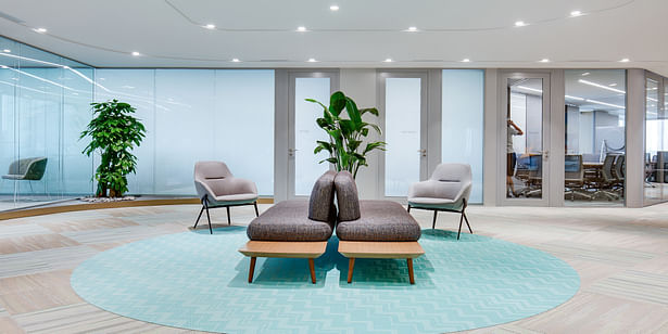 Space Matrix are corporate interior design firms for colourful office spaces such as these