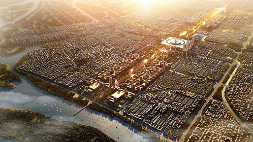 Rendering of Foster + Partners' 2018 proposal for a master plan for Amaravati, India. Image courtesy Foster + Partners.