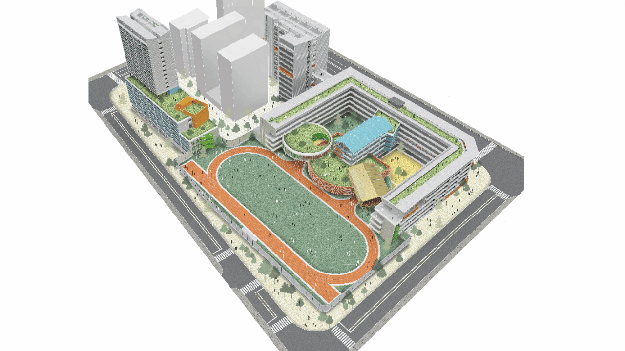 Efficient layout plan to create a multi-dimensional campus (shown in GIF)