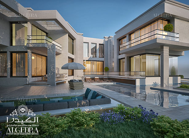 Luxury villa landscape design in Dubai