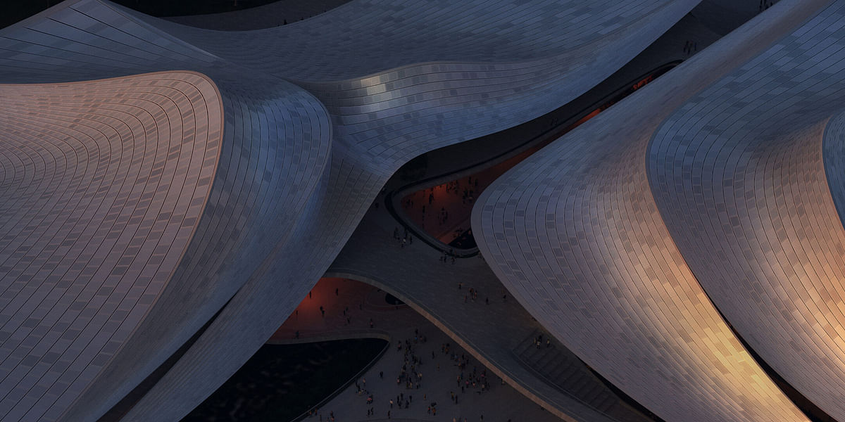 Flowing roofs define Zaha Hadid Architects' new Shaoxing culture center design