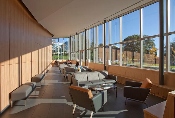 First waiting area with panoramic views of the campus