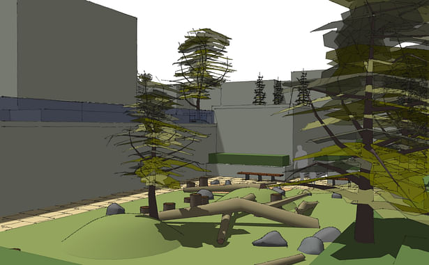 Mixed Use Landscape Sketchup Visualisation Podium Deck Roof Garden Play