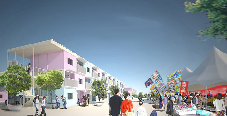Shigeru Ban Architects' 2011 tsunami-inspired, shipping-container temporary housing (courtesy designboom.com).