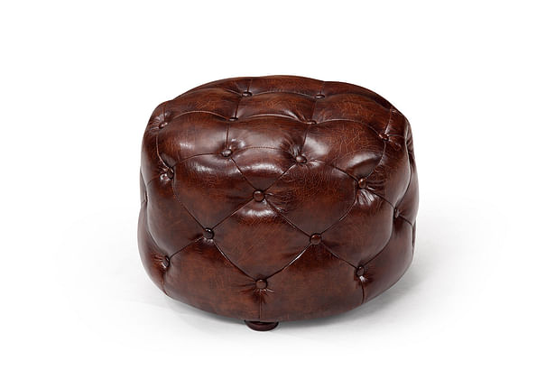 Chesterfield Leather Ottoman - Rose and Moore