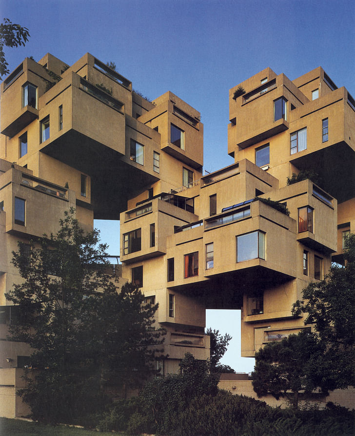 Habitat 67: a view of units from below. Credit: Timothy Hursley courtesy of Safdie Architects