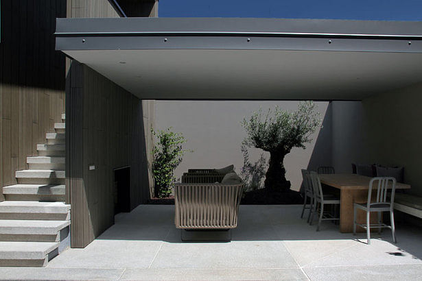 outdoor living room by day