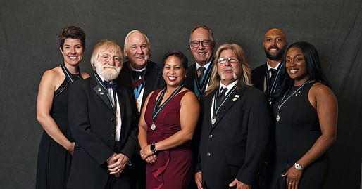 Back row (L-R) Stacy Krumwiede; Robert M. Calvani, FAIA; Bayliss Ward; Maurice Brown. Front row (L-R) Paul D. Edmeades, AIA; Catherine C. Morrison, AIA; Gary R. Ey; Tiffany D. Brown, Assoc. AIA. Not pictured: Tara Rothwell. Image courtesy NCARB
