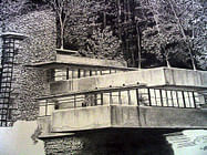 Rendering of Falling Water, Frank Lloyd Wright